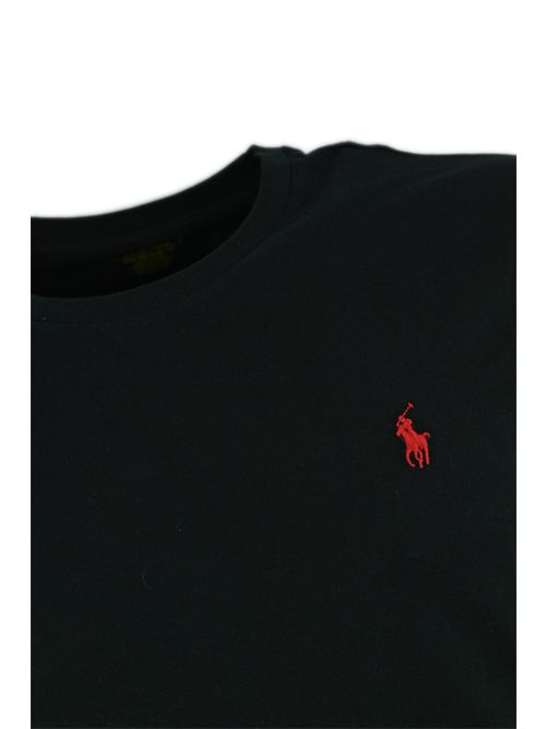 T-shirt con logo Pony in cotone nero POLO RALPH LAUREN | 710680785001